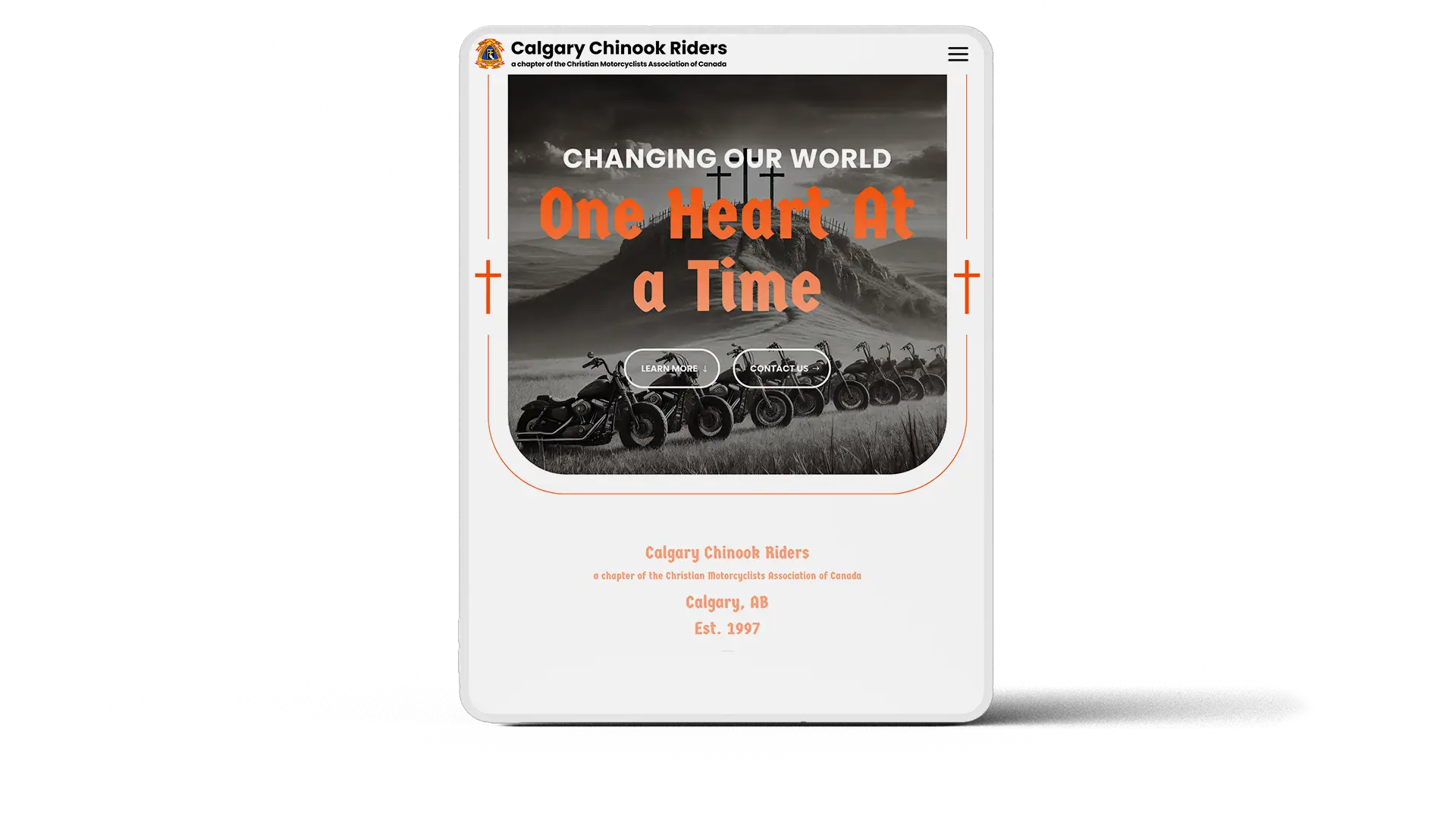 Calgary Chinook Riders Website Tablet